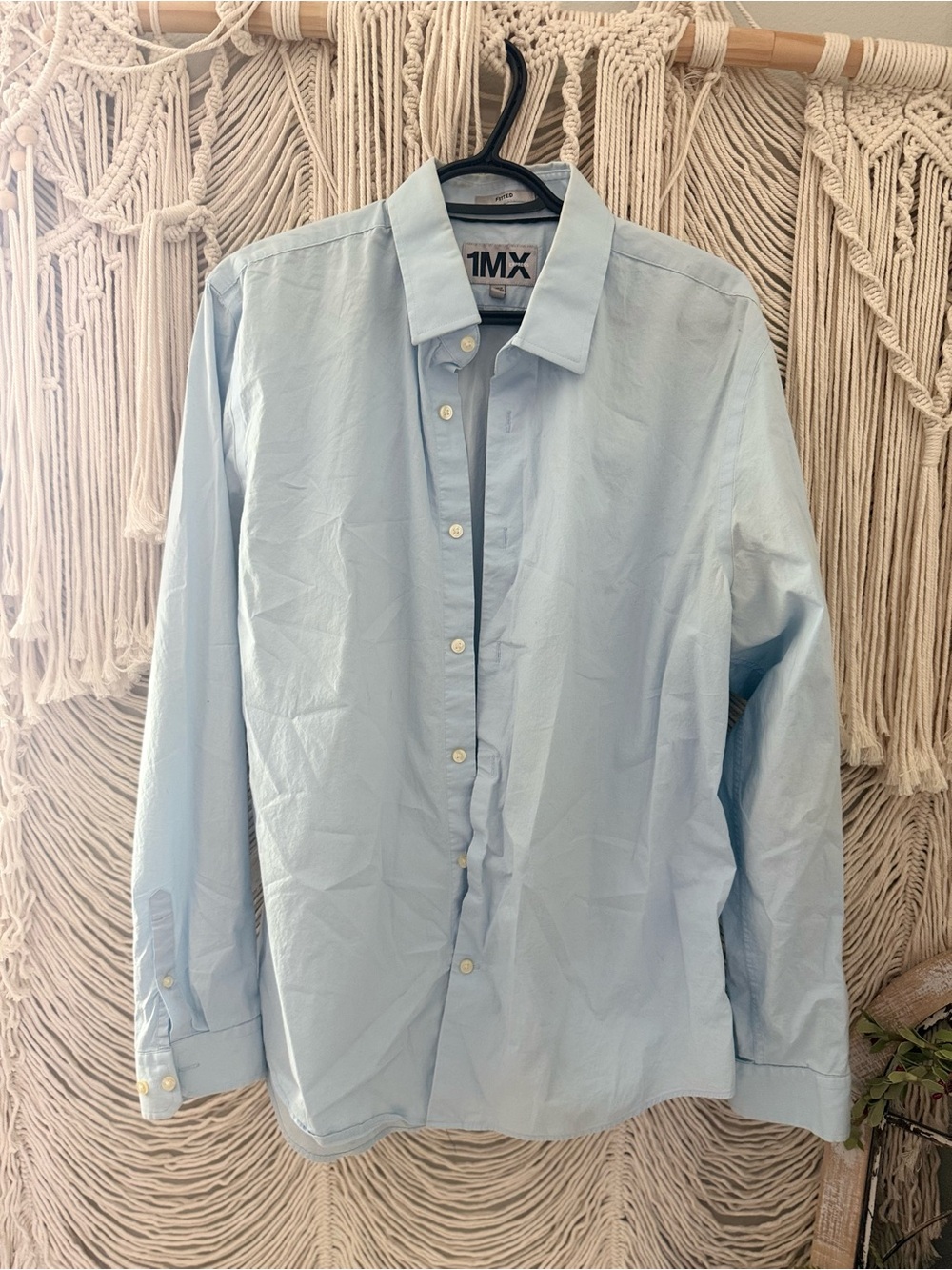 Express Light Blue Men's Button-Down Shirt